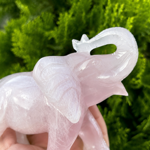 Hand Carved Rose Quartz <b>Elephant</b> Statue 4.5 Inch Natural Pink Crystal <b>Elephant</b> Lucky Home <b>Decor</b> Feng Shui Gift - Product Image 5