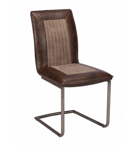 Silla de Restaurante Tapizada en Cuero Contemporánea, Cojín de Cuero PU Resistente, Patas de Acero con Recubrimiento en Polvo, Muebles de Comedor para Hotel - Product Image 1