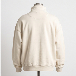Sudadera Casual Lisa de Algodón Puro de Alta Densidad con Hombros Caídos y Cuello Redondo Teñida al por Mayor para Hombre - Product Image 2