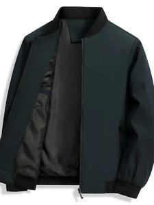 Giacca da uomo personalizzata con zip a maniche lunghe, leggera, casual, produttore OEM ODM, design leggero, antivento e confortevole - Product Image 2