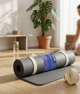 Tapete de Yoga Resistente al Desgaste, Resistente a la Suciedad, Impermeable, Antideslizante, Absorbente de Impactos, Rectangular, para el Hogar, Aire Libre, Fitness, Camping - Product Image 1