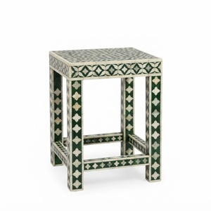 Mesa Auxiliar Artesanal con Incrustaciones de Hueso, Taburete con Diseño Floral, Muebles Modernos de Resina y Hueso de Camello al por Mayor para Decoración de Sala de Estar - Product Image 5
