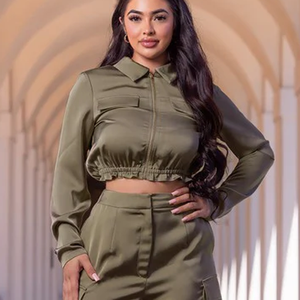 Ensemble de sport pour femmes, haut à fermeture éclair brodé, pantalon large à taille haute, tenue décontractée en deux pièces, survêtement pour femmes - Product Image 4