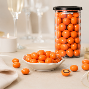 Chewy Dried Mango Chocolate Cover Orange Dragee Balls Packed In Custom Packaging Box For Chocolate Wholesale - Product Image 2