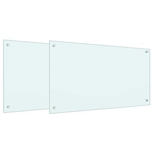 2 pezzi di rivestimento per cucina da 35,43 x 19,69 pollici in vetro temperato bianco che migliorano lo stile e la durabilità della cucina - Product Image 2