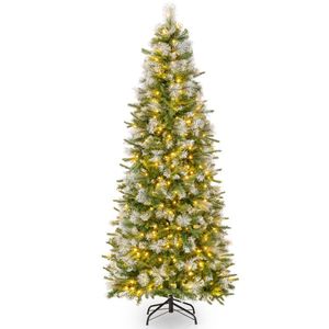 Albero di Natale Artificiale 6/7.5/9 Piedi con Luci LED Bianco Caldo - Product Image 1