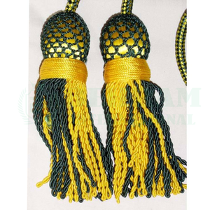 Borlas de flecos de oro de primera calidad OEM para decoración de vestimentas de iglesia, telas y accesorios, tejidas a mano con alambre metálico. - Product Image 5