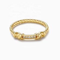 Rocknagosa — bague en argent sterling 18k, bijoux classique en zircon cubique, anneau torsadé, vente en gros