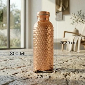 Artisan Crafted Hammered <b>Copper</b> <b>Bottle</b> with <b>Copper</b> Tumbler Leak Proof Ayurvedic Water Storage Drinkware for Daily Wellness - Product Image 2