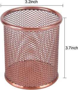 Rose Gold Metal Pencil Holder Desk Organizer for Office Supplies <b>Makeup</b> Brush Holder Stylish Pen Stand for Home Office Desk - Product Image 2