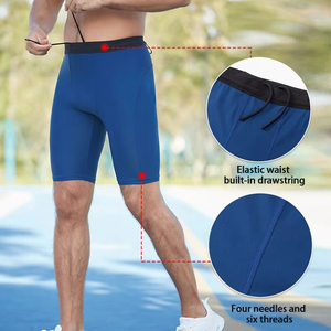 Men's Lightweight Nylon/Spandex Off-Road Running Yogs Shorts-Moisture-Wicking Breathable High <b>Elasticity</b> Tight Fit - Product Image 6