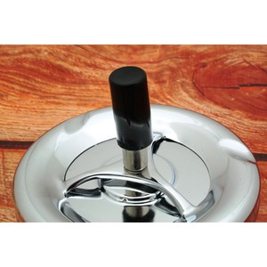 Cendrier de bureau en acier inoxydable de haute qualité, design minimaliste, plateau à fumer en métal avec poignée en silicone, pour usage domestique - Product Image 3