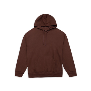 Sweat-shirt unisexe marron à capuche zippé, coupe oversize, en molleton de coton, décontracté, hiver, couleur unie, avec poches, respirant, 360g, devant - Product Image 4