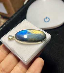 Pendentif en labradorite bleue – Argent sterling 92,5, pierre précieuse multi-reflets - Product Image 4