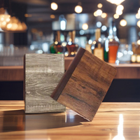 Produit en bois durable de haute qualité élégant support de menu en cuir PU pour hôtels restaurants bars et vignobles