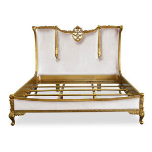 Lit capitonné durable en acajou d'Anaheim avec revêtement en tissu - Product Image 1