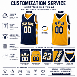 Maillot de basket-ball réversible pour jeunes, uniforme d'entraînement double face, vêtements de sport sublimés à séchage rapide - Product Image 5