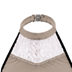 Haut court de cheerleading sans manches beige, blanc et noir pour femmes et filles – Idéal pour l'entraînement sportif et les uniformes d'équipe - Product Image 3