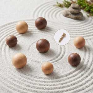 Ensemble de 3 boules décoratives rondes en bois d'acacia avec corde, ornements suspendus pour la décoration de Noël, décoration de la maison, centre de table - Product Image 3