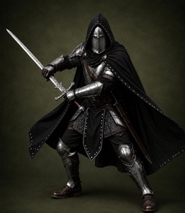 Ensemble d'armure de chevalier médiéval, ranger forestier, costume à capuche, tenue de reconstitution historique en acier portable Farjana - Product Image 4
