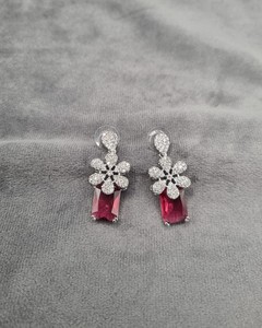 Pendientes Colgantes con Motivo Floral, Joyería de Moda al por Mayor para Mujeres, Fiestas, Pendientes de Lujo con Diamantes Americanos y Baño de Plata - Product Image 5
