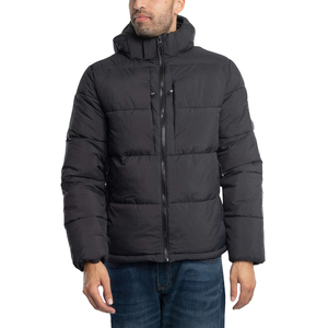 Veste matelassée écologique pour homme, idéale pour l'hiver et les activités de plein air, personnalisable, légère, résistante à l'eau, coupe-vent, à capuche, avec fermeture éclair et devant tricoté - Product Image 2