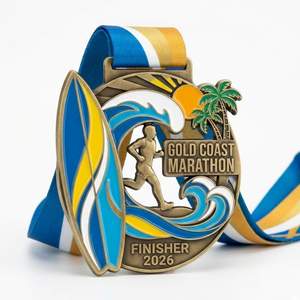 เหรียญรางวัลโลหะแบบกำหนดเองพร้อมริบบิ้นพิมพ์ลายโลโก้สำหรับงานส่งเสริมการขายในเมืองซิดนีย์ - Product Image 4