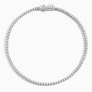 Pulsera de tenis pequeña de oro macizo de 14K con diamante cultivado en laboratorio de 1.40 ct, corte brillante, chapada en rodio, certificada por IGI, joyería fina de moda - Product Image 2
