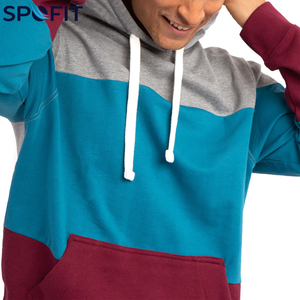 Sweat-shirts pour hommes 100% coton molletonné de haute qualité, pull à capuche grande taille, confortable, streetwear d'hiver, uni, couleur contrastée - Product Image 6