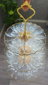 Wholesale High Quality Durable Handmade Eco-Friendly <b>Resin</b> Cake Stand <b>Clear</b> Gloss Finish for Wedding Party Home - Product Image 6