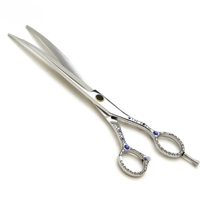 Tijeras de Peluquería Profesionales de Acero Inoxidable, Punta Afilada, para Diestros, Mango Largo de Plástico, No Plegables, con Dientes Ajustables - Product Image 3