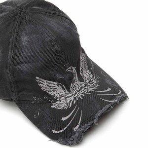 ZAHRI SPORTS Washed Cotton Canvas Baseball <b>Cap</b> with Eagle Print <b>Vintage</b> Distressed 6-Panel Metal Buckle Unisex Adult Casual Wear - Product Image 3