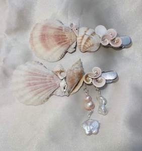 Épingles à cheveux en coquillages naturels du Vietnam, accessoires de cheveux bohèmes pour les vacances à la plage, style estival et emballage cadeau - Product Image 6
