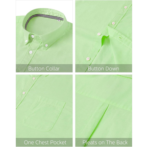 Camisa de Vestir para Hombre, Color Verde Menta, Sólida, Manga Larga, Algodón Fino, Suave al Tacto, Duradera, de Alta Calidad - Product Image 4