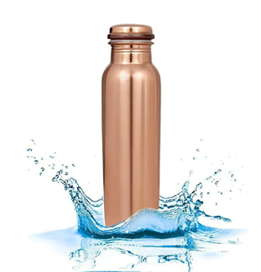 Bouteille en cuivre, caractéristiques ayurvédiques pour la santé, bouteille ronde personnalisée, brillante et polie, 100 % cuivre, à prix avantageux - Product Image 2
