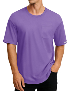 T-shirt Ringer Homme Col Côtelé Extensible Tendance Élégant Vêtement Masculin Respirant Anti-rétrécissement Anti-transpiration - Product Image 4