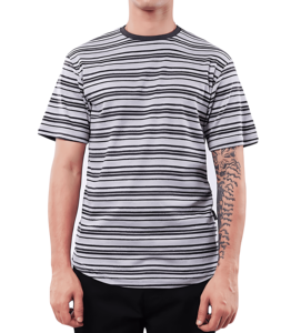 T-shirt Ringer Homme Personnalisé 100% Coton Streetwear 230g Grammage Lourd Col Côtelé Contrastant Coupe Ample Impression Numérique Décontracté - Product Image 1