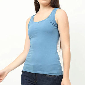 Camisetas sin mangas para mujer, de algodón, con logo personalizado, estilo crop top, de alta calidad, para verano, muy vendidas. - Product Image 1