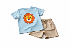 Conjunto de Camiseta y Pantalones Cortos de Algodón para Niños, Transpirable, Deportivo, Informal, de Dos Piezas, para Niños y Niñas - Product Image 2