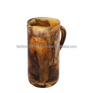 Food Safe Handcrafted Yellow Resin Pitcher Round Shape Lightweight Home Decor Water Jug Modern Design for Serving Beverages 2/3L - Product Image 5