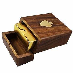 Boîtes de rangement décoratives en bois élégantes pour organiser les cartes à jouer - Product Image 1