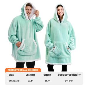 Custom Warm Cozy <b>Oversize</b> Plush Sherpa <b>Blanket</b> Big Hooded Sweatshirt Above Knee Women Christmas <b>Blankets</b> <b>Hoodie</b> - Product Image 6