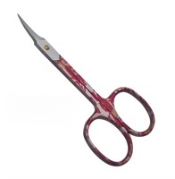 Ciseaux à cuticules incurvés en acier inoxydable de haute qualité pour la vente en gros, avec manche marbré coloré personnalisé, tranchants, écologiques et légers