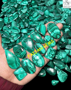 100% cabujón de malaquita Natural, pulido a mano, piedra suelta, piedras preciosas de alta calidad, fabricación de joyas, lote al por mayor, fabricación hecha a mano - Product Image 2