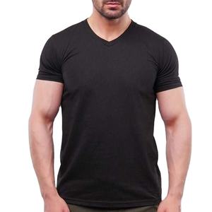 เสื้อยืดคอตตอน 100% พิมพ์โลโก้ตามสั่ง สำหรับผู้ชาย ทรงหลวม แห้งเร็ว สวมใส่สบาย บริการ OEM ระบายอากาศได้ดี คอวี เสื้อยืดแบบกำหนดเองได้ - Product Image 1