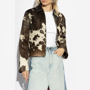 Tùy Chỉnh Thời Trang Phố Bò Tóc Trên Áo Khoác Da Người Đàn Ông Đại Học Khuôn Viên Vá Biểu Tượng Máy Bay Ném Bom Áo Khoác Da Người Đàn Ông - Product Image 6