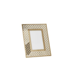 Silver Metal Photo <b>Frame</b> With Elegant Lattice Geometric Design Hollow-Out Tabletop Zinc Alloy <b>Picture</b> <b>Frame</b> For Wholesale Home - Product Image 2