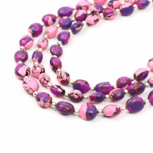 Cuentas de turquesa Mohave rosa de 6x8-8x10 mm, cuentas de piedras preciosas lisas para la fabricación de joyería, hilo de cuentas de turquesa Mohave natural de 8 pulgadas. - Product Image 3