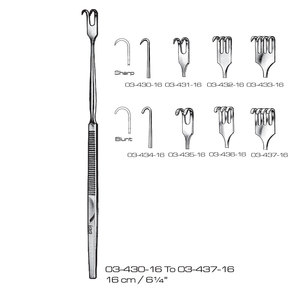 Écarteur chirurgical 16 cm (6¼ po) manuel, instrument de classe I en acier inoxydable réutilisable pour opérations chirurgicales hospitalières - Product Image 1