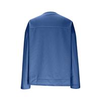 Pull décontracté à col rond et épaules tombantes pour femme, grande taille, manches longues, couleur unie, coupe ample, pour tous les jours, avec logo et boutons, pour adolescentes